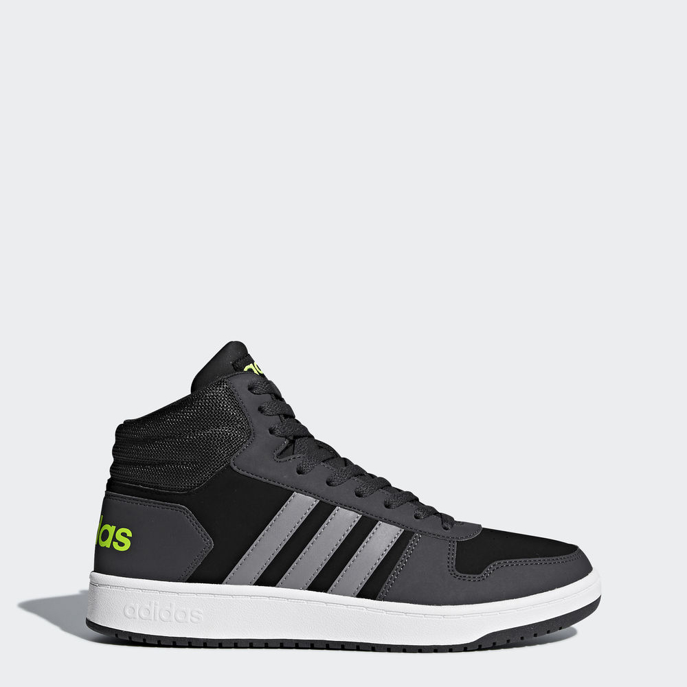 Adidas Hoops 2.0 Mid - αθλητικα παπουτσια ανδρικα - Μαυρα/Γκρι/Βαθυ Γκρι,Μέγεθος: EU 36 – 54 2/3 (99